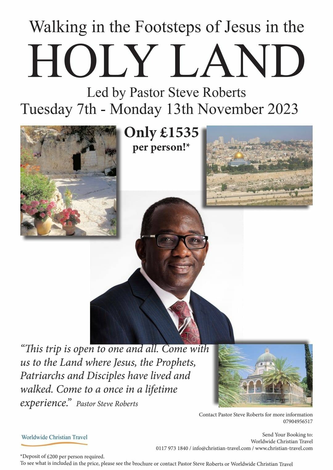 Holy Land visit: 7th - 13th November 2023