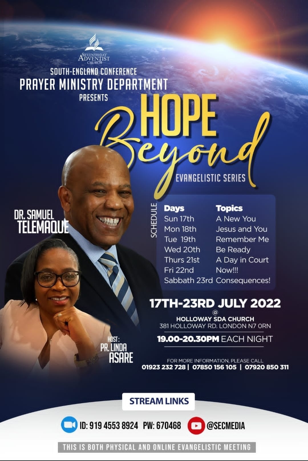 SEC Prayer Ministries - Beyond Hope - 17th to 23rd Julr 2022