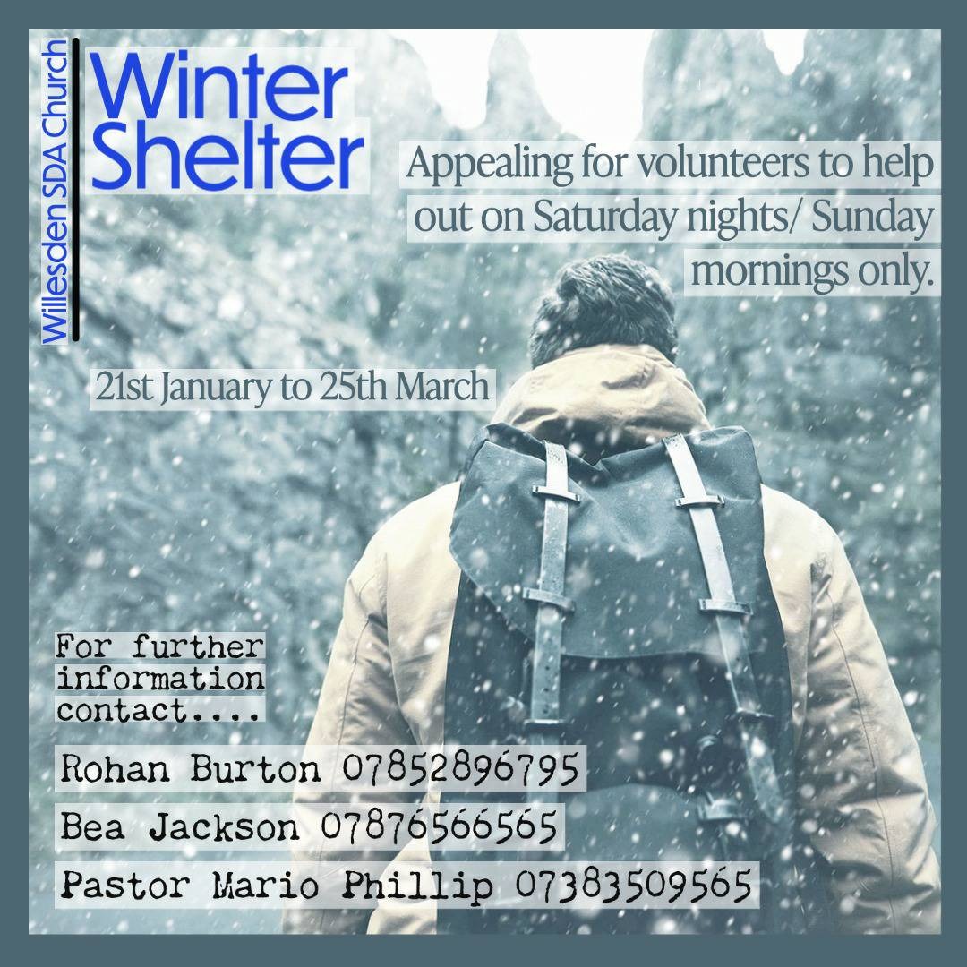 Winter Shelter - Appealing for volunteers to help...