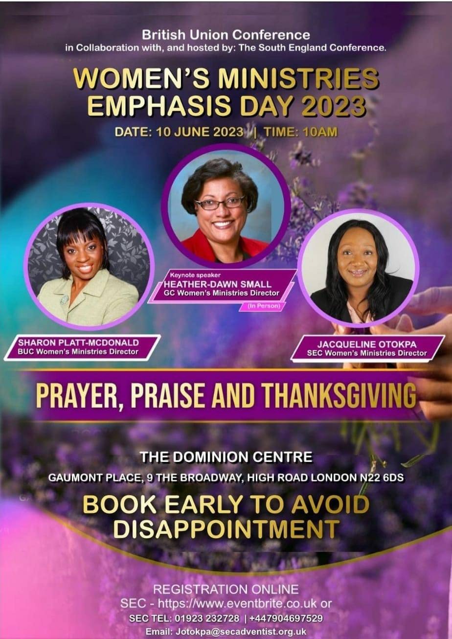 Womens Ministries Emphasis Day, 10th June 2023, Taking place at the Dominion Centre